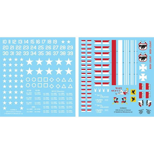 US Armour in Vietnam Decals (x4) New - Tistaminis