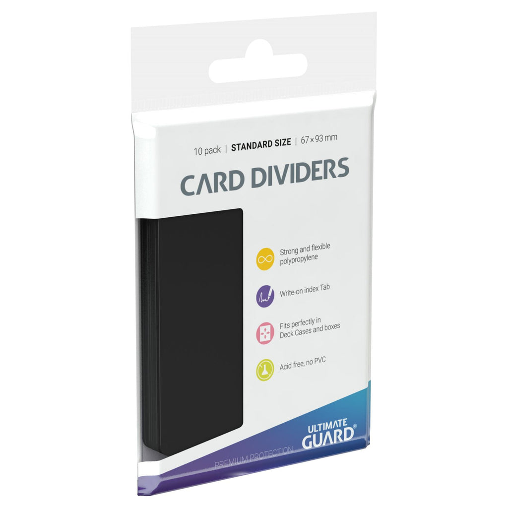 ULTIMATE GUARD - CARD DIVIDERS BLACK (10 Pack) New - Tistaminis