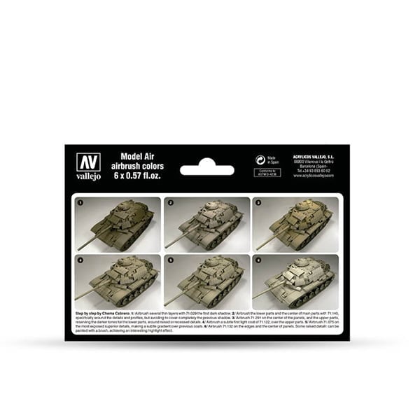 Vallejo Model Air Paint Set: US Modern Desert Colours - VAL71209 - Tistaminis