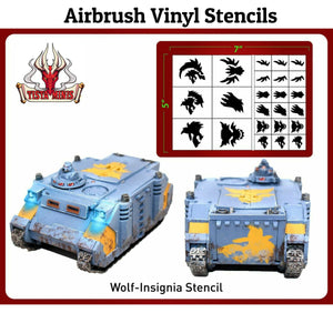 Hobby Miniature Tabletop Gaming Wolves Stencil Airbrush Vinyl Stencil - Tistaminis