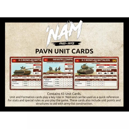 NAM Unit Cards - PAVN Forces in Vietnam (x43 Cards) Pre-Order - Tistaminis