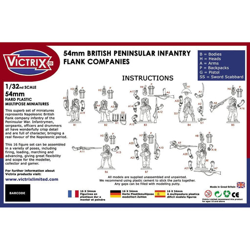 Victrix 54mm British Napoleonic Peninsular Infantry Flank Companies (x16) New - Tistaminis