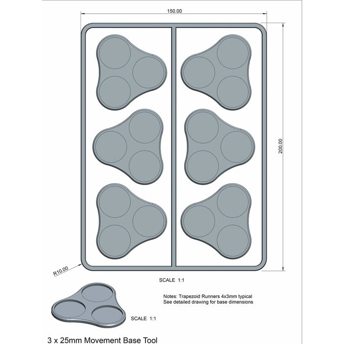 Victrix Plastic Bases Set 9. Skirmish movement trays for 25mm round bases. New - Tistaminis