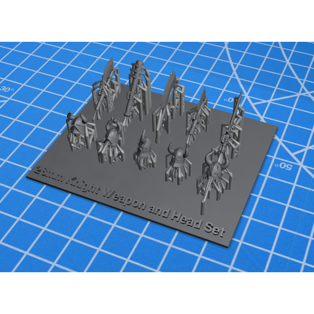 Chaos Horned Helms and Axe Weapon Bits 28mm New - Tistaminis