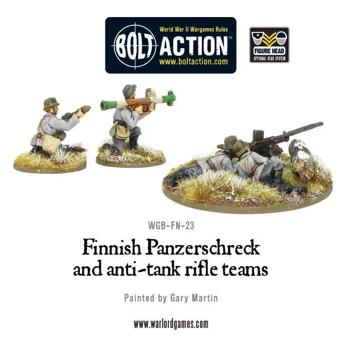 Bolt Action Finnish Panzerschreck And Anti-Tank Rifle Teams New