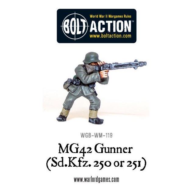 Bolt Action German MG42 Gunner (Sd.Kfz 250 or 251) New - Tistaminis