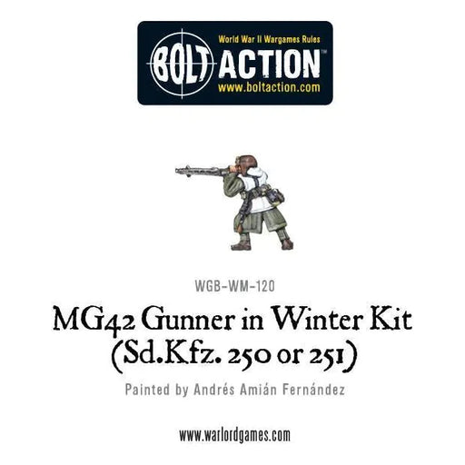 Bolt Action German MG42 Gunner in Winter kit (Sd.Kfz 250 or 251) New - Tistaminis