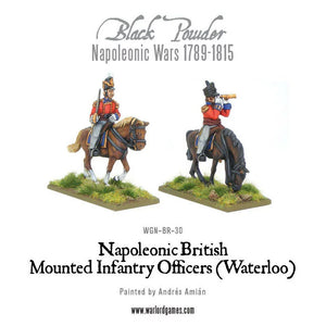 Black Powder Mounted Napoleonic British Infantry Officers (Waterloo Campaign) New - Tistaminis