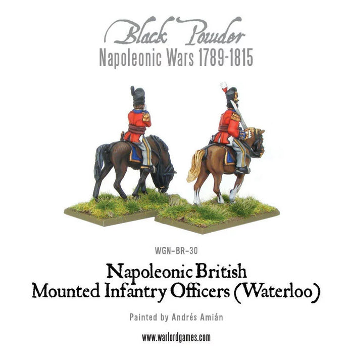 Black Powder Mounted Napoleonic British Infantry Officers (Waterloo Campaign) New - Tistaminis