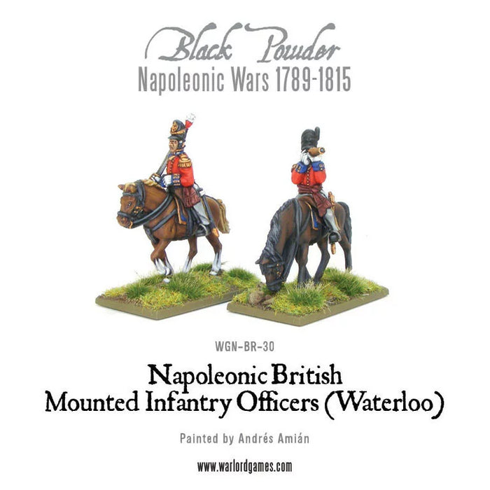 Black Powder Mounted Napoleonic British Infantry Officers (Waterloo Campaign) New - Tistaminis