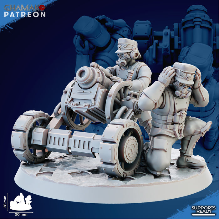 Wargames Exclusive IRON KORPS HEAVY SUPPORT TEAM WITH MORTAR New - Tistaminis