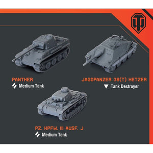 World of Tanks German Tank Platoon (Panzer III J, Panther,Jagdpanzer 38t) New - Tistaminis