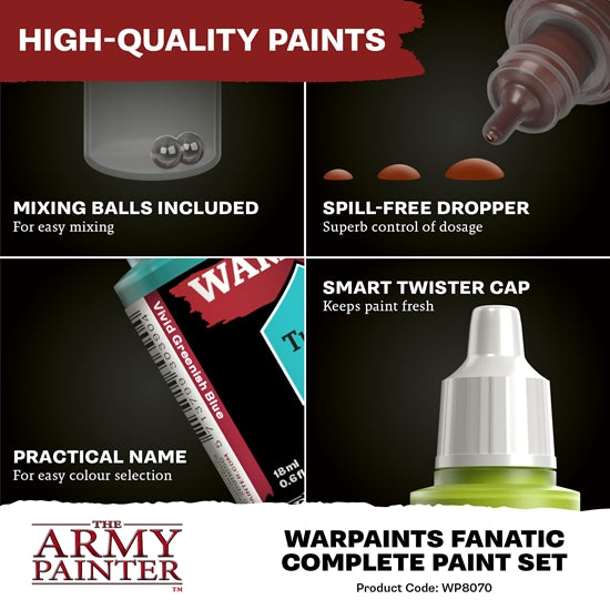 Army Painter WARPAINTS: FANATIC COMPLETE PAINT SET Q1 2024 Pre-Order - Tistaminis