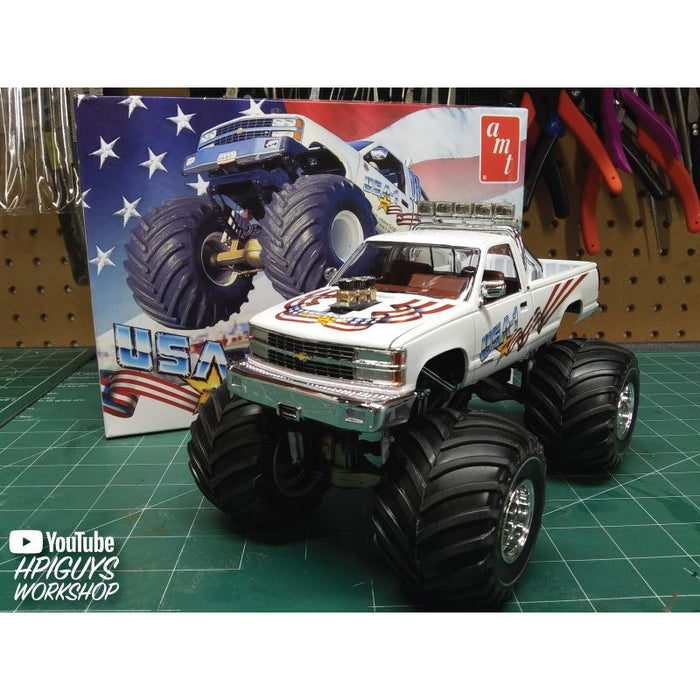 AMT1252 USA-1 CHEVY SILVERADO MONSTER TRUCK (1/25) New - Tistaminis