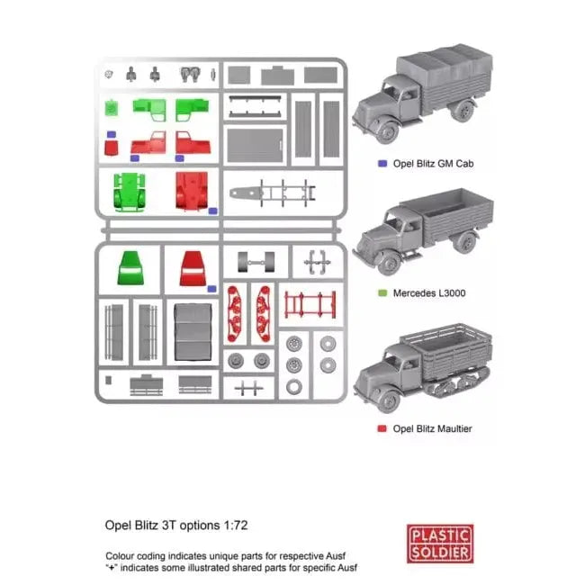 Plastic Soldier WW2V20020 1/72ND GERMAN MEDIUM TRUCKS New - Tistaminis