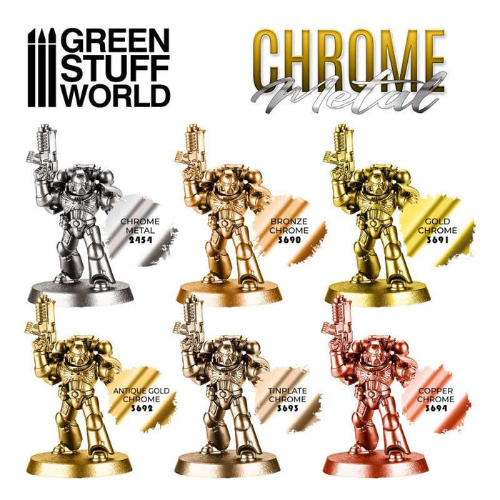 Green Stuff World Chrome Paint - ANTIQUE GOLD 17ml New - Tistaminis