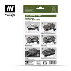 Vallejo VAL78400 AFV GERMAN DARK GREY - 6 X 8ml SET - AFV ARMOUR  Paint Set New - Tistaminis