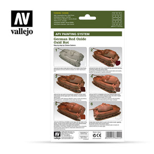 Vallejo VAL78411 GERMAN OXIDE RED AFV ARMOUR PAINTING Paint Set New - Tistaminis