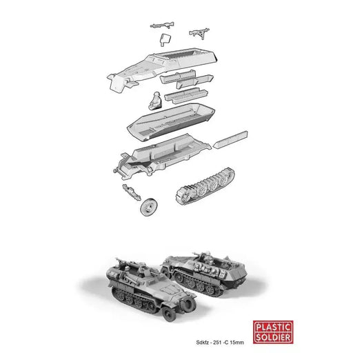 Plastic Soldier Company WW2V20003 1/72ND EASY BUILD GERMAN SDKFZ 251 AUS C New - Tistaminis