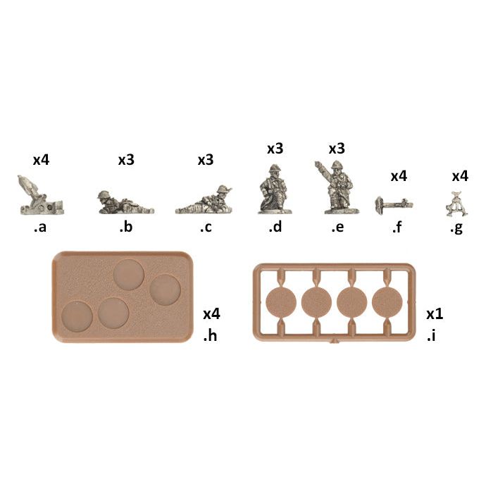 Great War French Mortar Platoon, with 76mm Stokes and 58mm Type 2 options, Companie de Fusiliers New