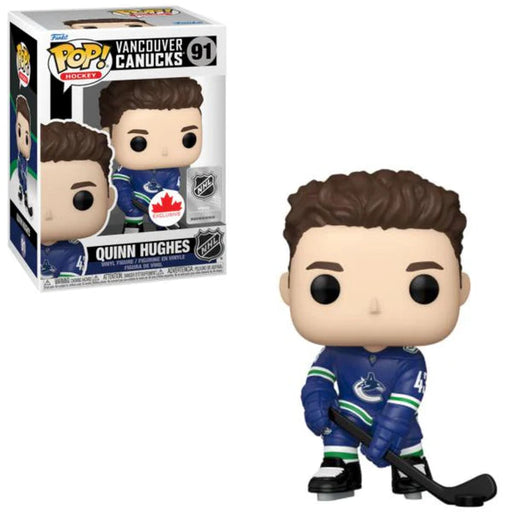 Funko POP NHL CANUCKS QUINN HUGHES BLUE #91 CANADA EXCLUSIVE NEW - Tistaminis