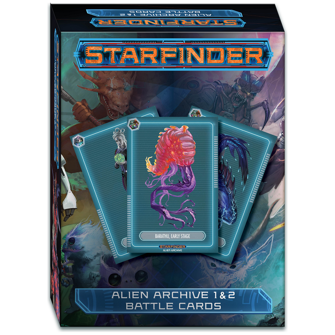 STARFINDER RPG ALIEN ARCHIVE 1 AND 2 BATTLE CARDS New