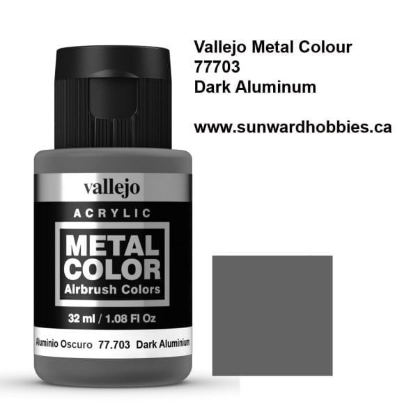 Vallejo Metal Colour Paint Dark Aluminium 32 ml (77.703) - Tistaminis