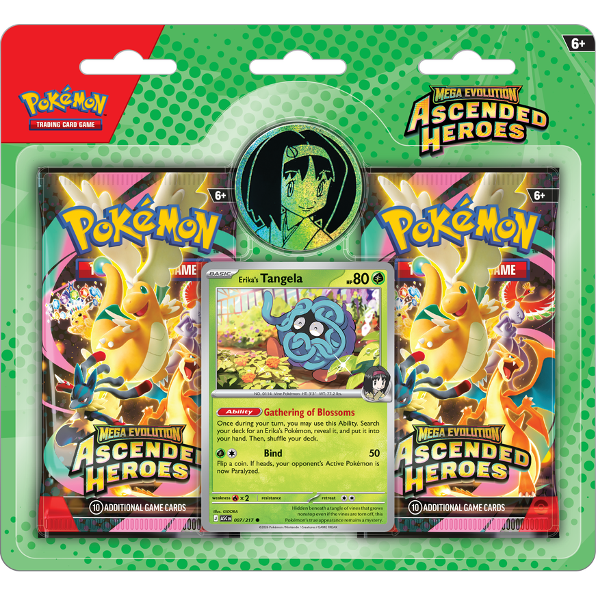 POKEMON ME2.5 ASCENDED HEROES 2-PACK BLISTER COLLECTION ERIKA/LARRY (x