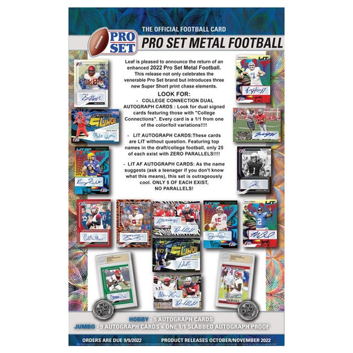 Pro Set LEAF PRO SET METAL FOOTBALL HOBBY 2022 New - Tistaminis