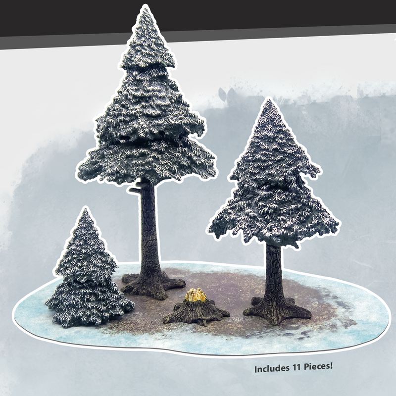 MONSTER SCENERY SNOWY PINE FOREST (6) New