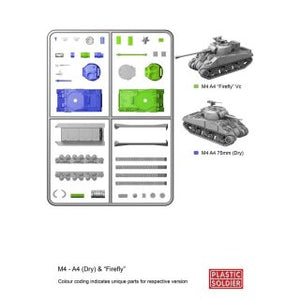 Plastic Soldier Company 15MM EASY ASSEMBLY SHERMAN M4A4 AND FIREFLY TANK New - Tistaminis