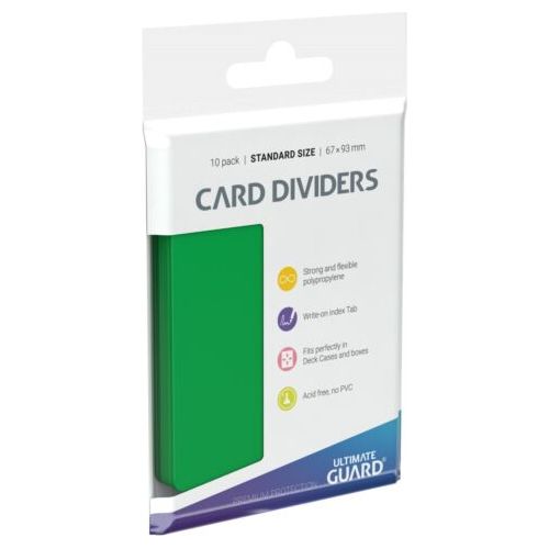 ULTIMATE GUARD - CARD DIVIDERS GREEN (10 Pack) New - Tistaminis
