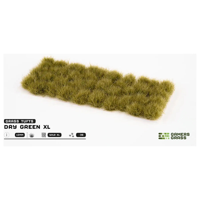 Gamers Grass Dry Green 12mm Wild XL Tufts