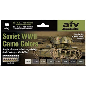 Vallejo VAL71188 SOVIET AFV WWII CAMO COLORS MODEL AIR Paint Set New - Tistaminis
