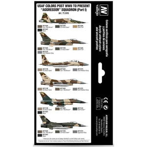 Vallejo USAF COLORS POST WWII TO PRESENT AGGRESSOR SQUADRON PART I Paint Set New - Tistaminis