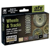 Vallejo VAL71213 WHEELS and TRACK (6 COLOR SET) Paint Set New - Tistaminis