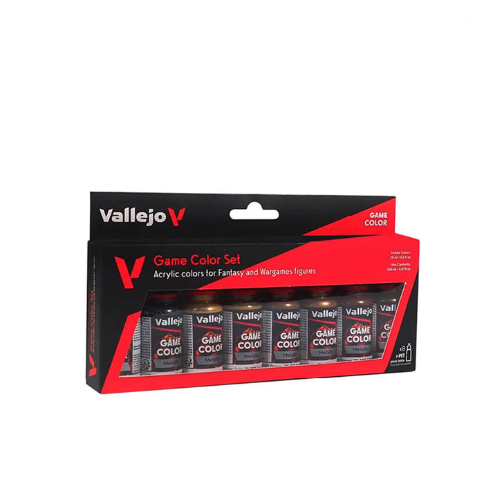 VALLEJO METALLIC COLORS GAME COLOUR - 8 COLOUR SET New