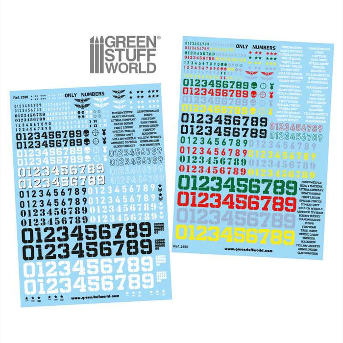 Green Stuff World Waterslide Decals - Only Numbers