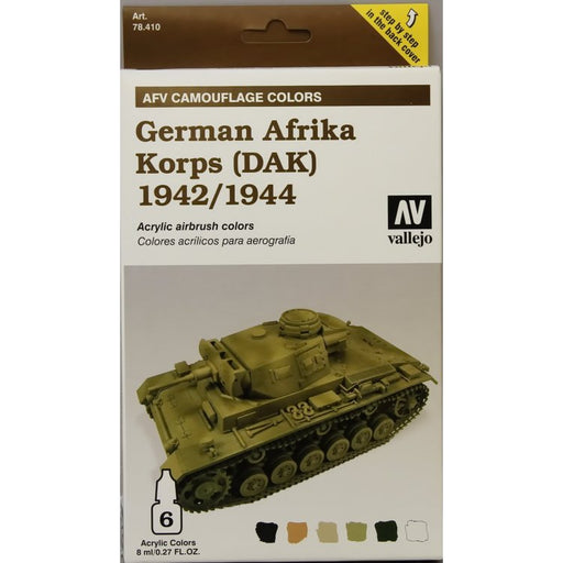 Vallejo 78410 GERMAN AFRIKA KORPS 42/44 - AFV CAMO Paint Set New - TISTA MINIS