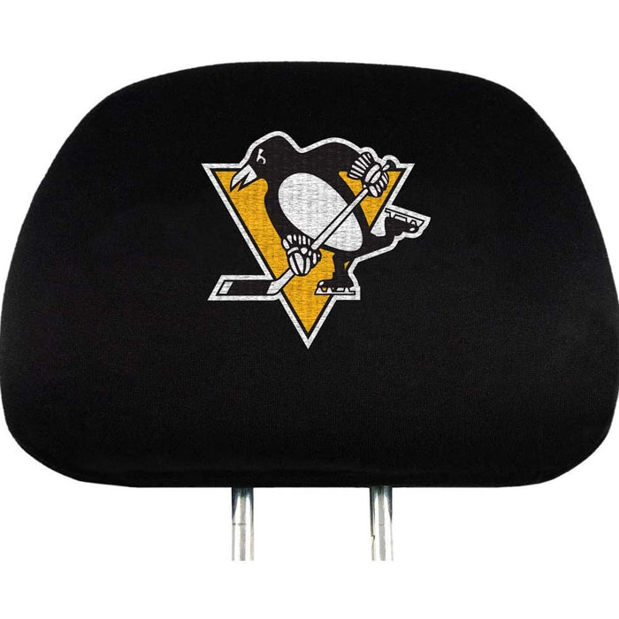 NHL AUTO HEAD REST COVER - PITTSBURGH PENGUINS NEW - Tistaminis