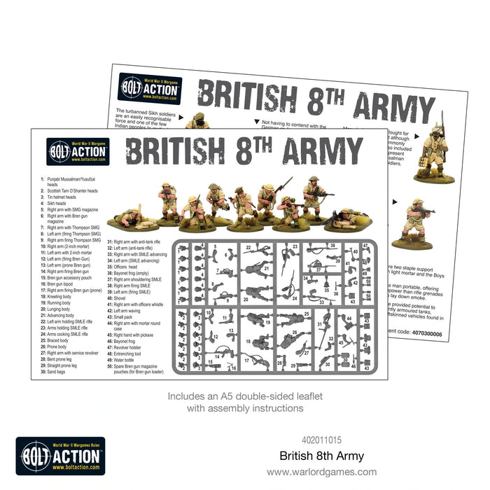 Bolt Action British 8th Army Commonwealth Western Desert Infantry New - Tistaminis