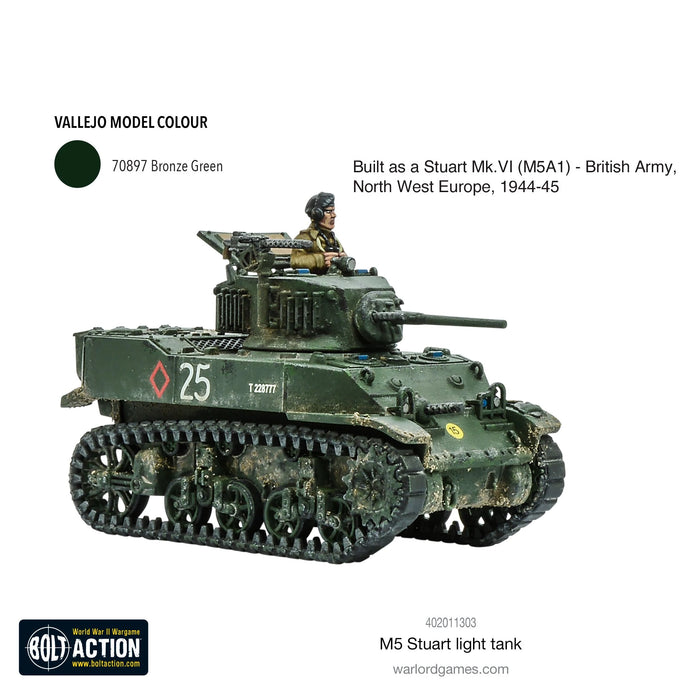 Bolt Action American M5 Stuart plastic box New - Tistaminis