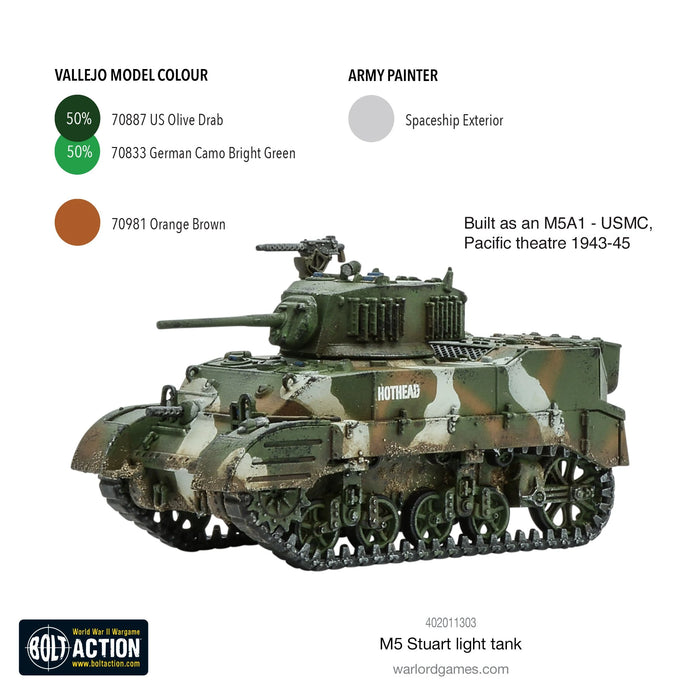 Bolt Action American M5 Stuart plastic box New - Tistaminis