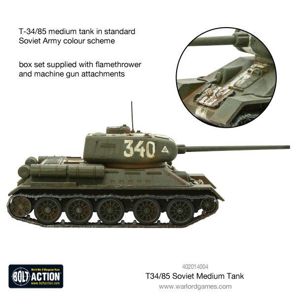 Bolt Action T-34/85 Medium Tank New - Tistaminis