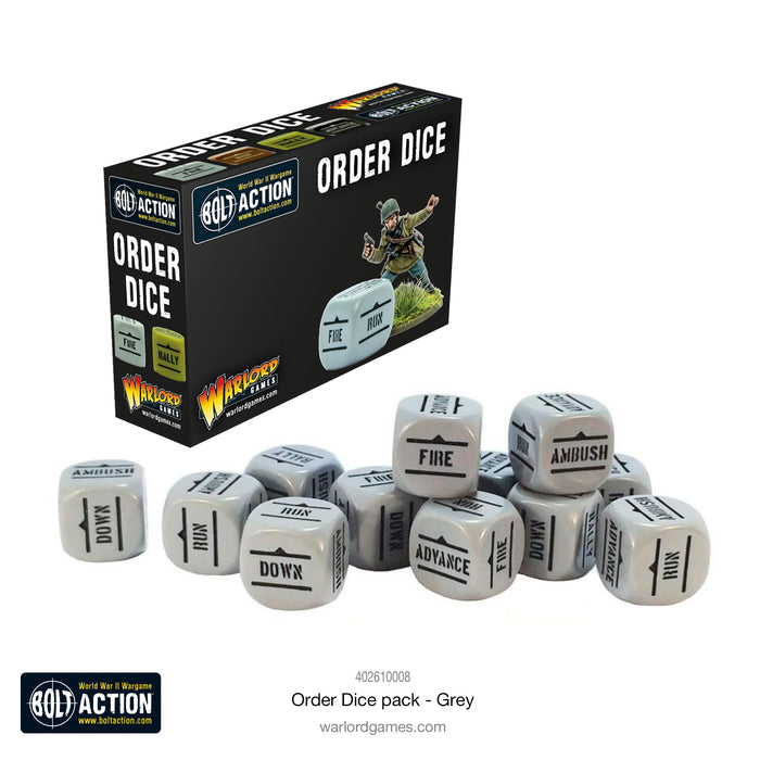 Bolt Action Order Dice ( Grey ) New - Tistaminis