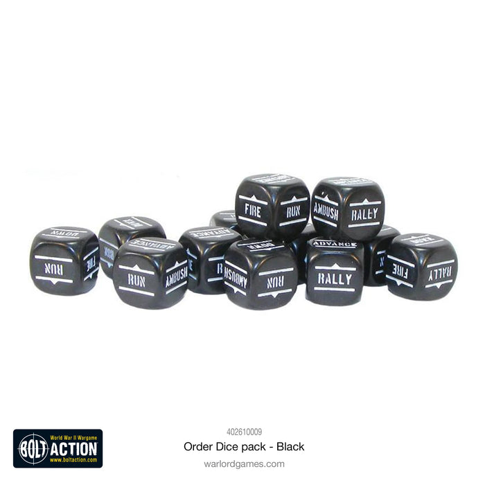 Bolt Action Order Dice ( Black ) New - Tistaminis