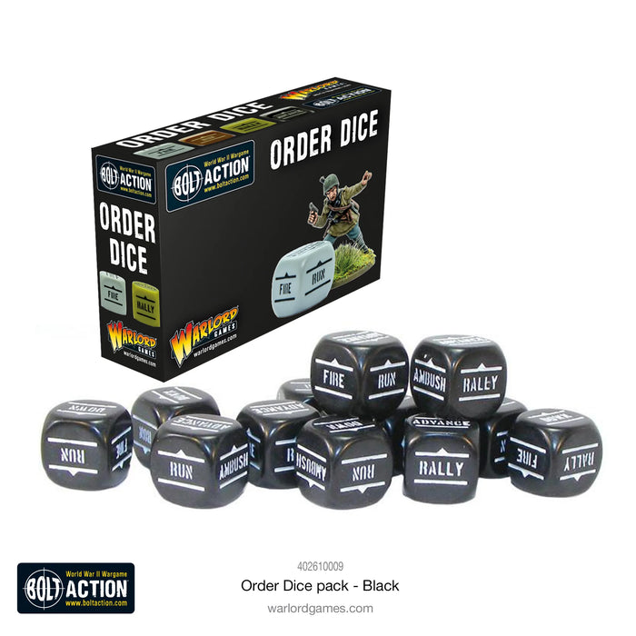 Bolt Action Order Dice ( Black ) New - Tistaminis