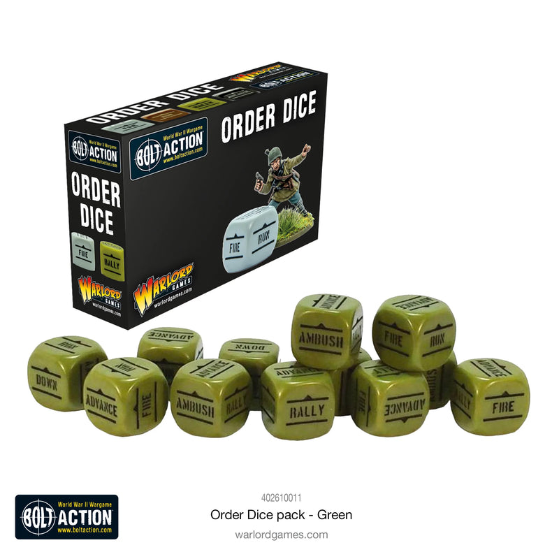 Bolt Action Order Dice ( Green ) New - Tistaminis