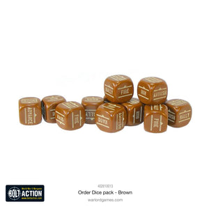 Bolt Action Order Dice - Brown New - Tistaminis