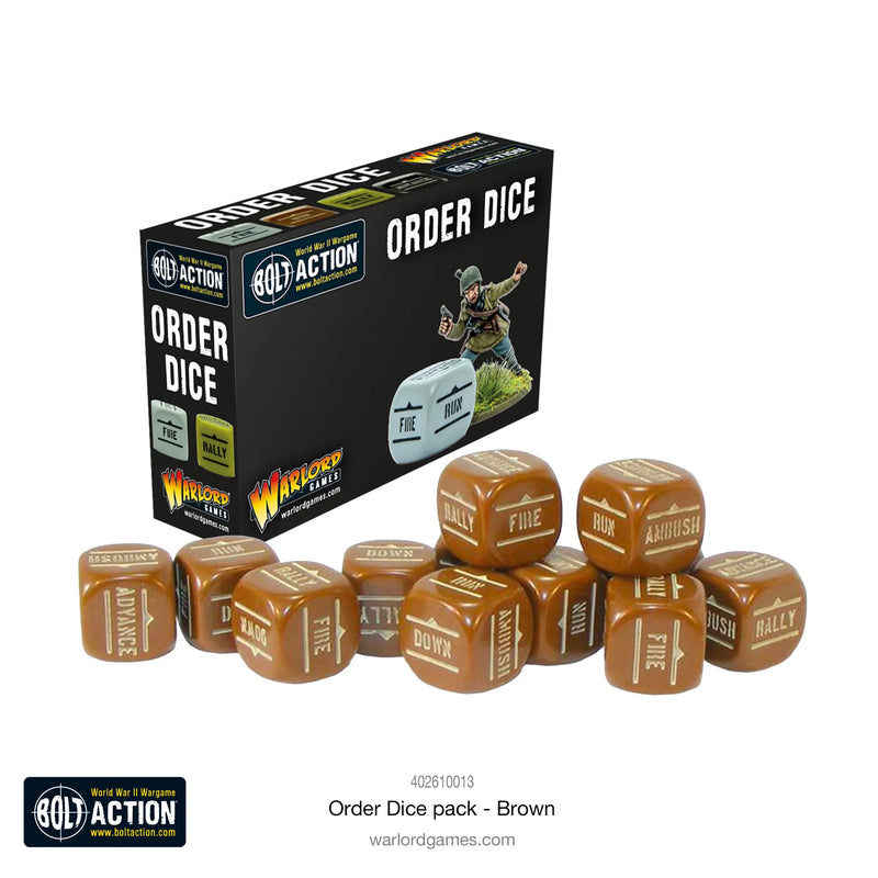 Bolt Action Order Dice - Brown New - Tistaminis